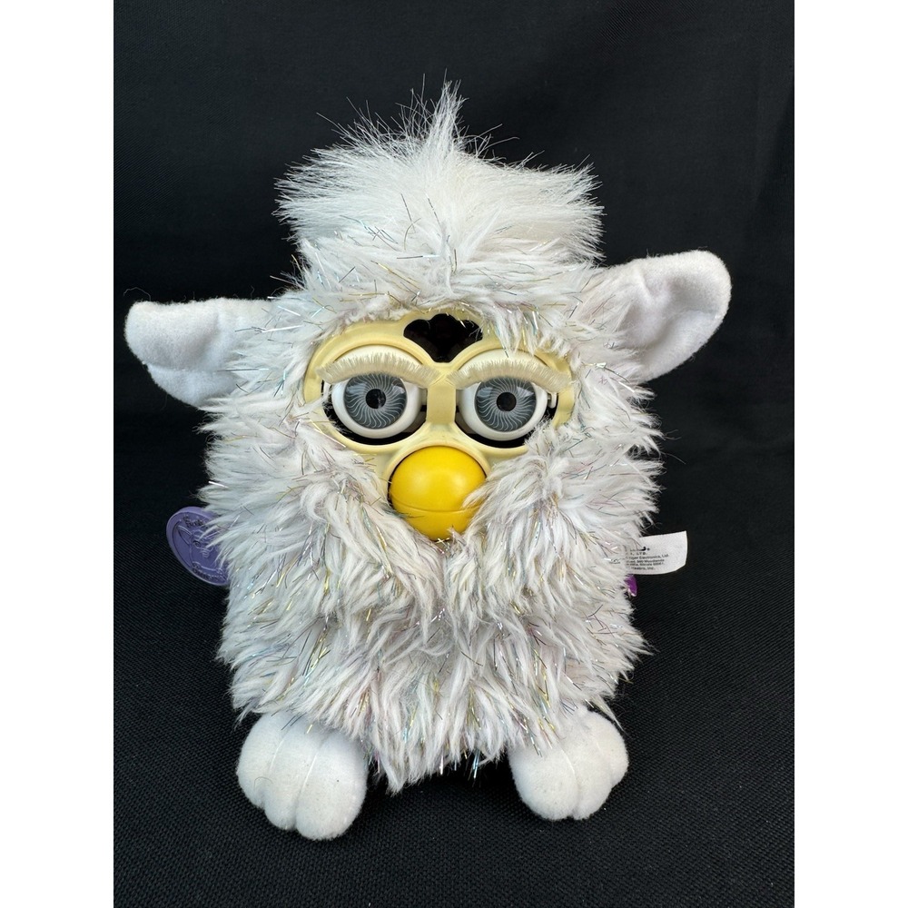 1999 Vintage Glitter Champagne Furby Interactive Plush Toy with Tag Works
